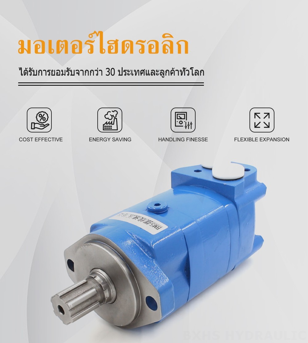 มอเตอร์ไฮดรอลิกแบบไซคลอยด์ BM3 100 ซีซี/รอบ 50 ลิตร/นาที มอเตอร์ไฮดรอลิก